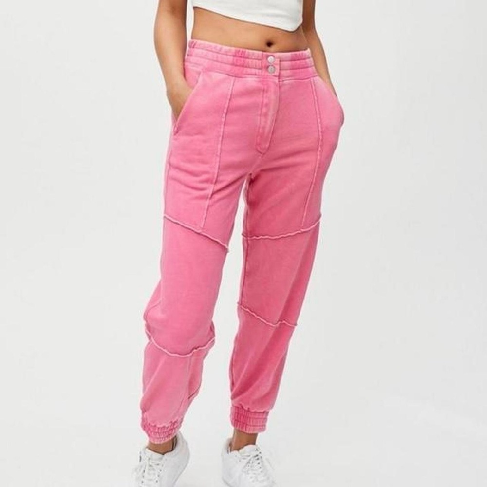 Urban Outfitters BDG Pink Cargo Utility Fleece Jogger Sweatpants Y2K Size XS